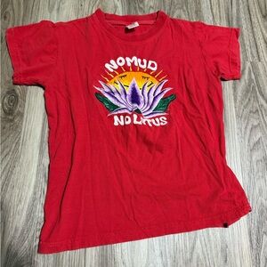 Red Graphic T-Shirt with Lotus Design